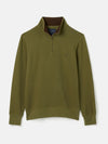 Alistair Khaki Green Quarter Zip Cotton Sweatshirt