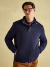 Malton Navy Quilted Jersey Pullover Sweatshirt