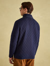 Malton Navy Quilted Jersey Pullover Sweatshirt