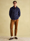 Malton Navy Quilted Jersey Pullover Sweatshirt