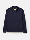 Malton Navy Quilted Jersey Pullover Sweatshirt