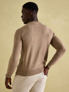 Jarvis Light Brown Crew Neck Knitted Jumper