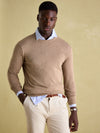 Jarvis Light Brown Crew Neck Knitted Jumper