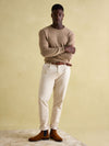 Jarvis Light Brown Crew Neck Knitted Jumper