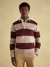 Seymour Burgundy & Cream Knitted Rugby Shirt