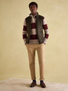 Seymour Burgundy & Cream Knitted Rugby Shirt