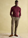 Jarvis Burgundy Red Crew Neck Knitted Jumper