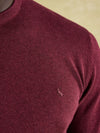 Jarvis Burgundy Red Crew Neck Knitted Jumper