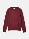 Jarvis Burgundy Red Crew Neck Knitted Jumper