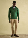 Hillside Green Quarter Zip Knit Jumper