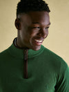 Hillside Green Quarter Zip Knit Jumper