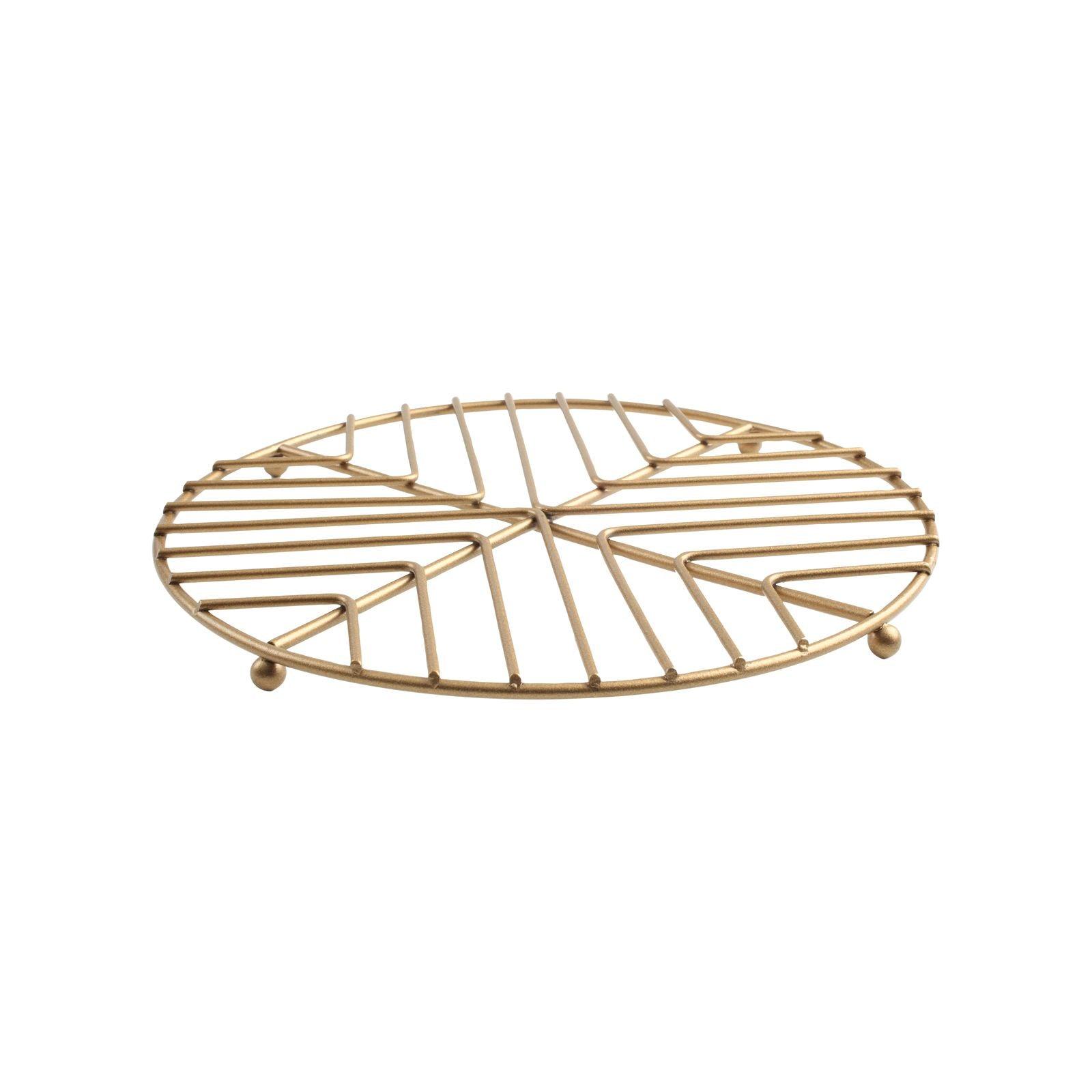 Deco Round Trivet Satin Gold - RUTHERFORD & Co