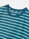 Laundered Stripe Teal/Navy Short Sleeve Stripe T-Shirt