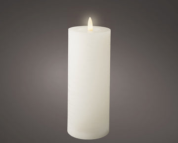 Lumineo Rustic Wax Candle with Flame Effect -Warm White (250hrs)