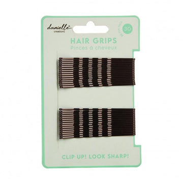 Danielle Hair Grips Bobby Pins Brown 30pc