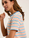 Eden Coral/Blue Jersey T-Shirt Dress