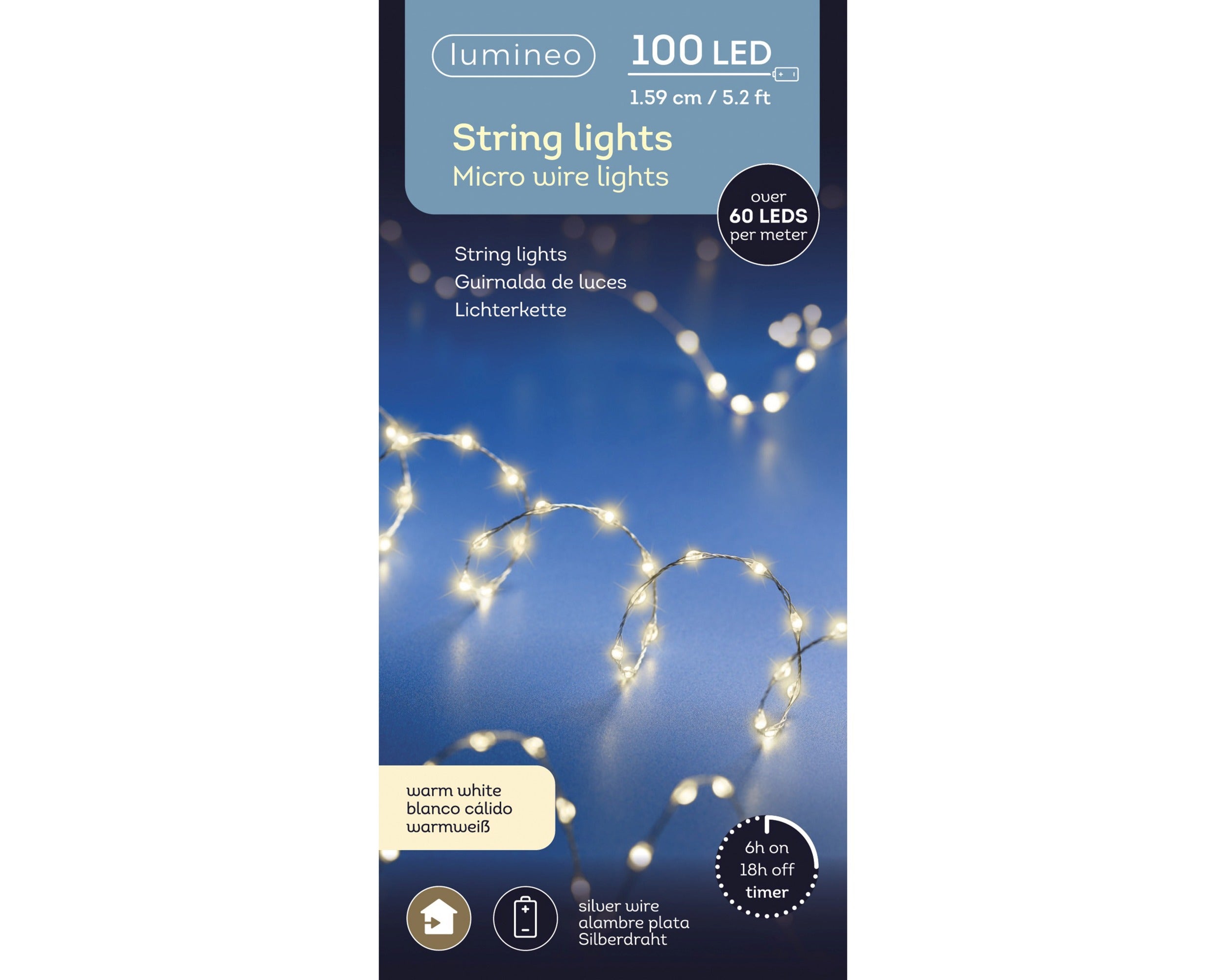 Lumineo String Lights Warm - White (159 cm)