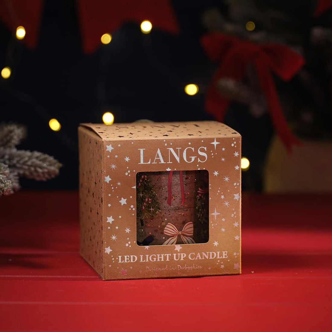Merry Little Bows LED Light Up Candle 160G Unscented And 200G Gel Wax With Gift Box