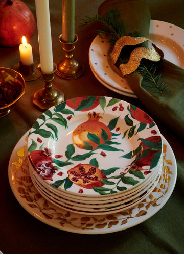 Festive Pomegranate Medium Dinner Plate, 8.5 Inch