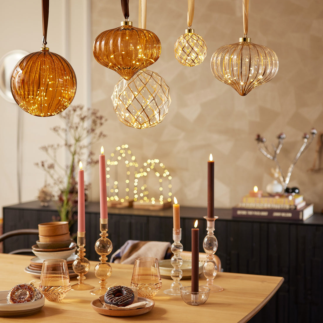 Lumineo LED Glass Ornaments Warm White Onion