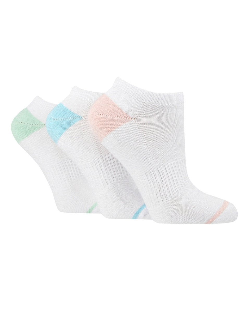 3 Pair Ladies Bamboo Half Cushioned Trainer Sport Socks - RUTHERFORD & Co