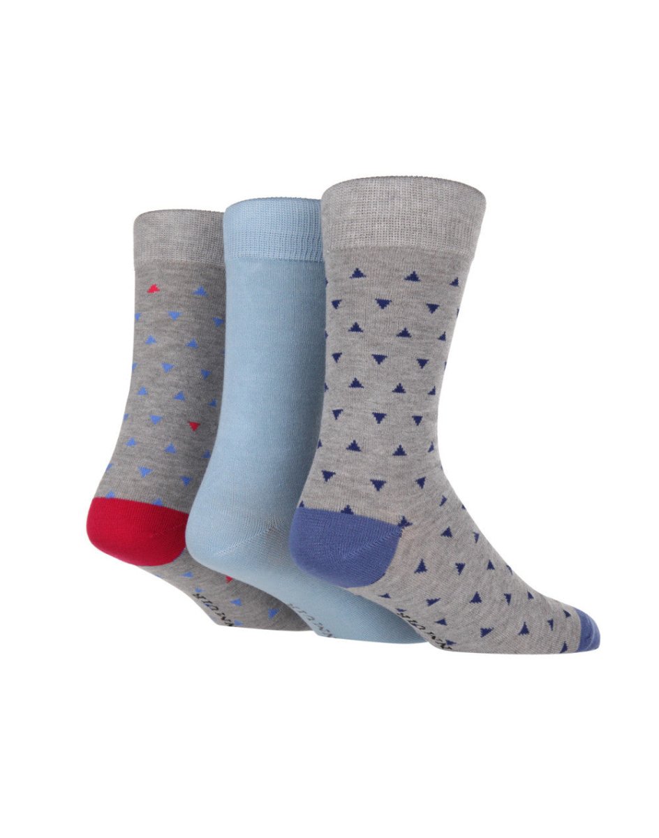 3 Pair Mens Bamboo Socks with Triangles - RUTHERFORD & Co