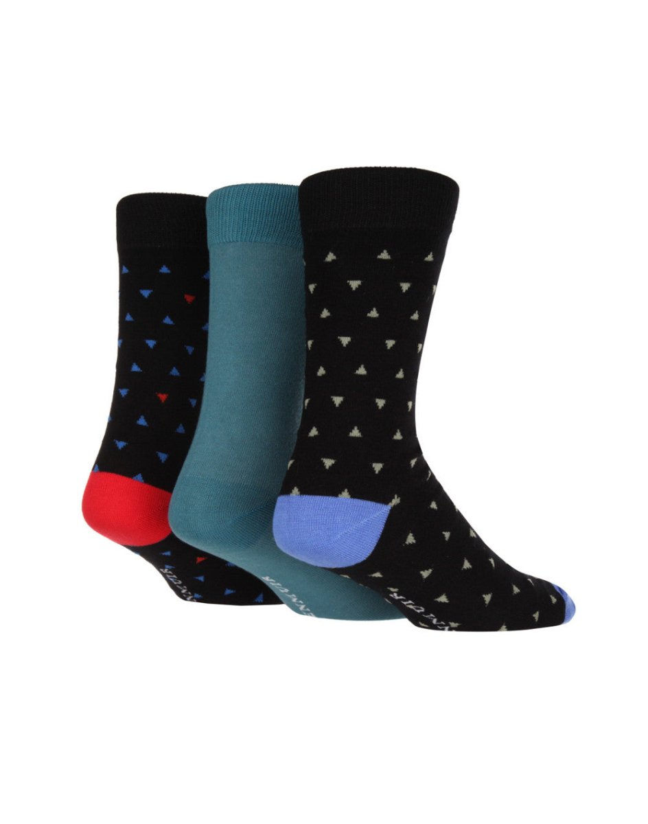 3 Pair Mens Bamboo Socks with Triangles - RUTHERFORD & Co