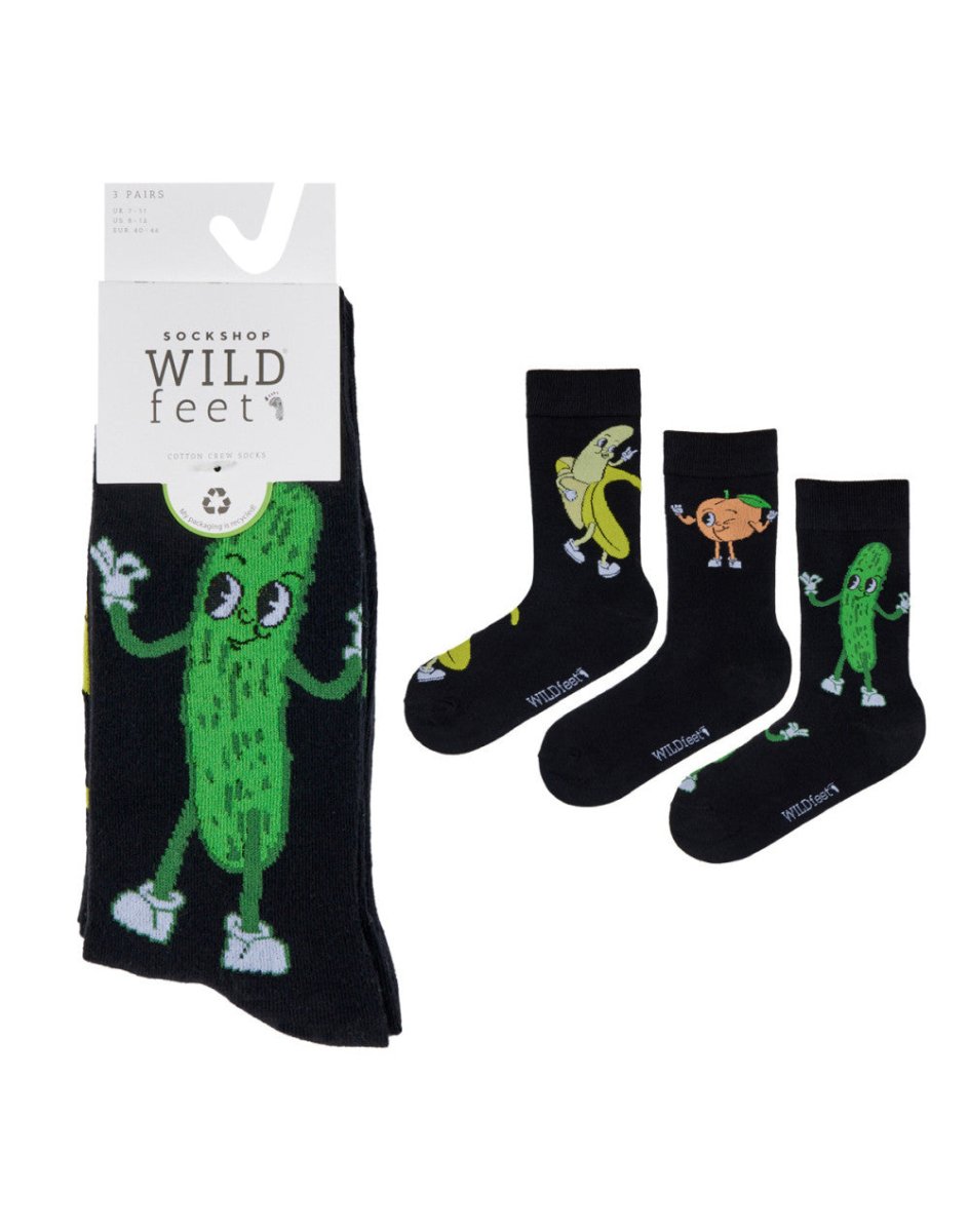 3 Pair Wildfeet Mens Socks - Pickle/Peach/Banana - RUTHERFORD & Co