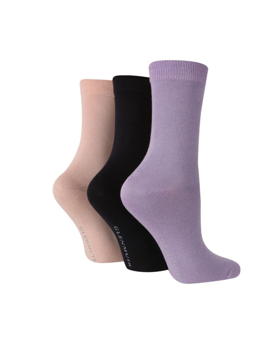 3 Pairs Ladies Plain Bamboo Socks - RUTHERFORD & Co