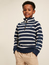 Finn Navy Striped Quarter Zip Sweatshirt