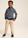 Finn Navy Striped Quarter Zip Sweatshirt