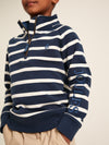 Finn Navy Striped Quarter Zip Sweatshirt