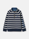 Finn Navy Striped Quarter Zip Sweatshirt