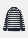 Finn Navy Striped Quarter Zip Sweatshirt