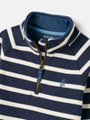 Finn Navy Striped Quarter Zip Sweatshirt