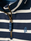 Finn Navy Striped Quarter Zip Sweatshirt