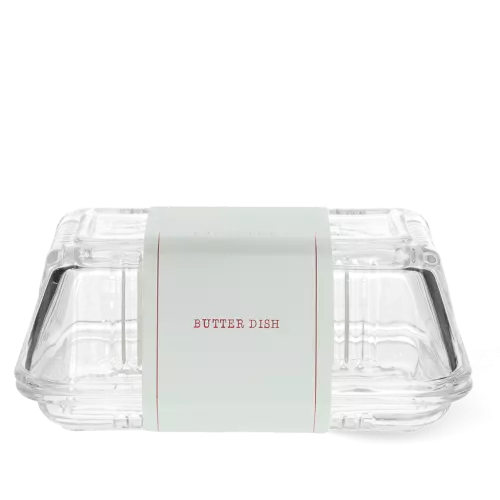 Glass butter dish