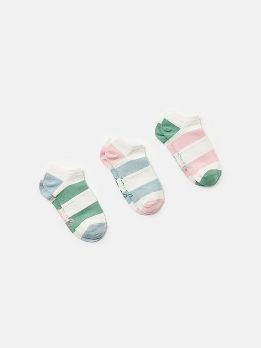 Rilla Stripe Pack Of Three Trainer Socks