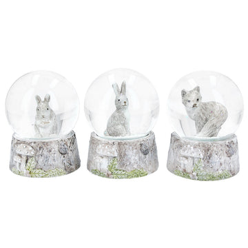 Natural Woodland Animals Resin Snow Globe (8cm)