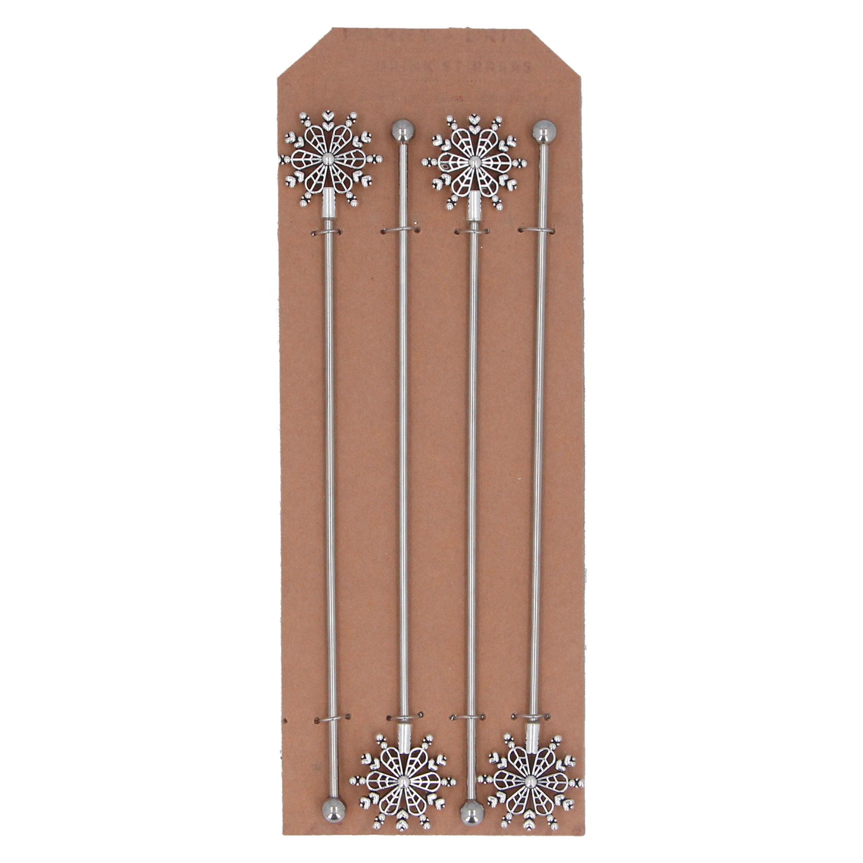 Metal Snowflake Cocktail Stirrer/Pack of 4