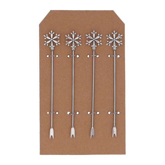 Snowflake Pack of 4 Metal Forks (16cm)