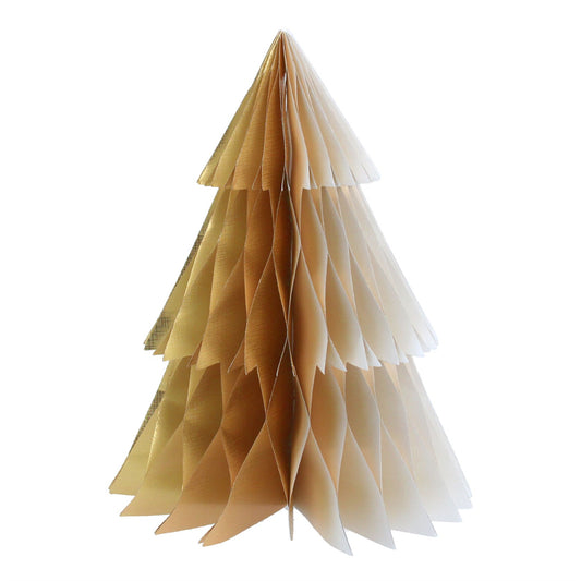 Gold & White Honeycomb Tree Ornament