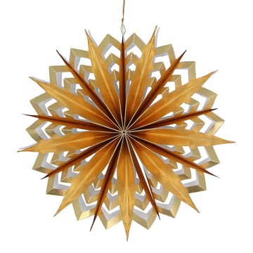 Large Gold & White Layered Starburst Ornament