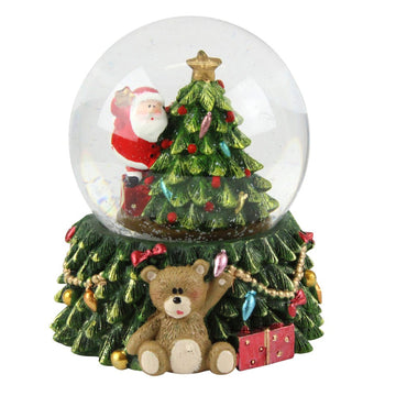 Santa w Tree LED Medium Dome