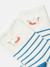 Embroidered Blue/White Ankle Socks