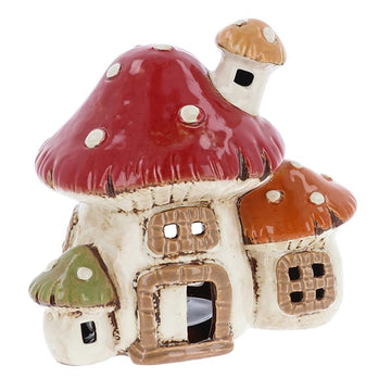 Village Pottery 3 Mushroom House Tealight