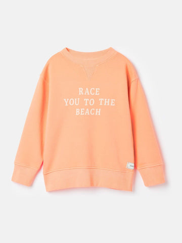 Sundaze Orange Crew Neck Slogan Sweatshirt