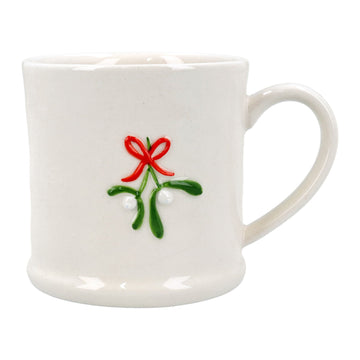 Mistletoe with Bow Stoneware Mini Mug (7cm)