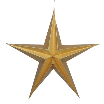 Gold 5-Point Star Paper Decoration (30cm)