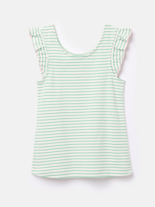 Butterfly Green Frill Sleeve Jersey Vest